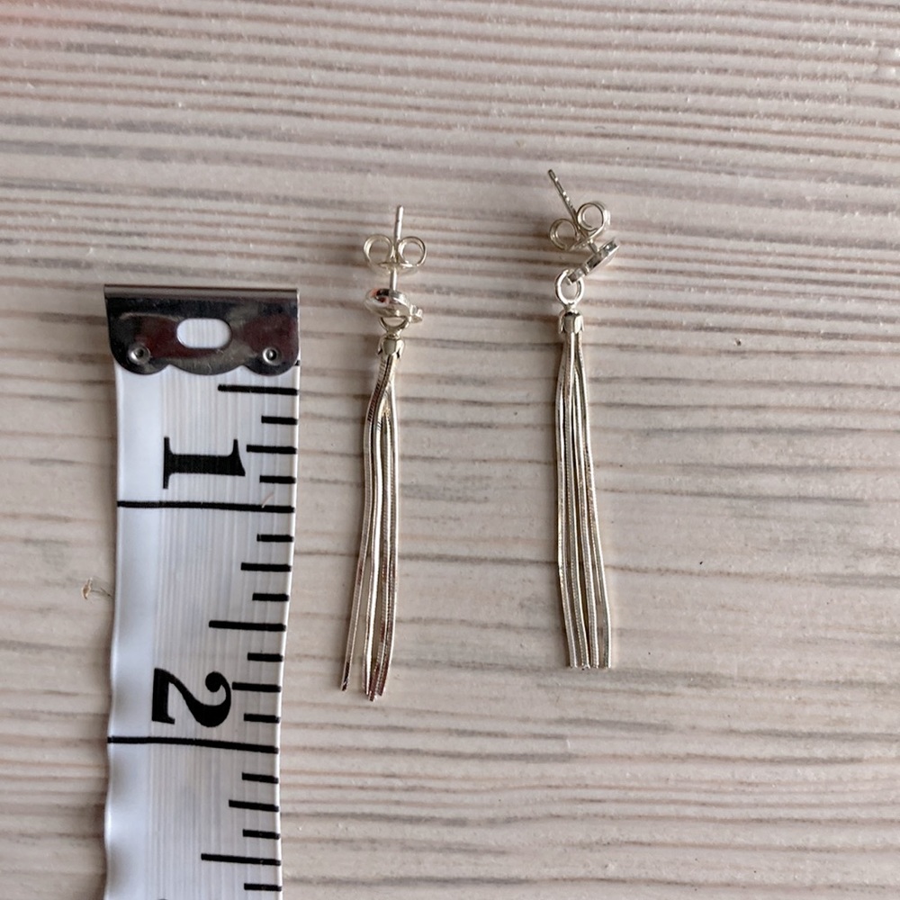 Silver drop earrings - Picture 6 of 6
